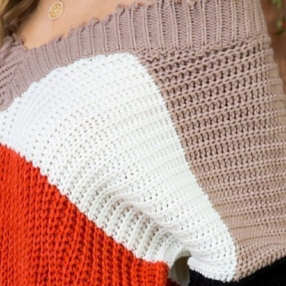 BOHO Color Block Sweater - Picture 3 of 3